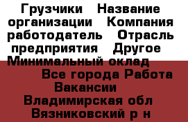 Грузчики › Название организации ­ Компания-работодатель › Отрасль предприятия ­ Другое › Минимальный оклад ­ 100 000 - Все города Работа » Вакансии   . Владимирская обл.,Вязниковский р-н